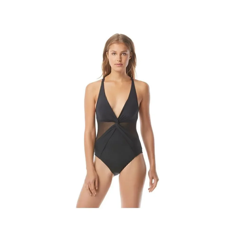NEW. MICHAEL KORS black mesh swimsuit. Size 12.
